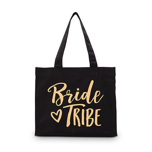 BRIDE TRIBE BLACK CANVAS TOTE BAG - AyaZay Wedding Shoppe