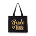 BRIDE TRIBE BLACK CANVAS TOTE BAG - AyaZay Wedding Shoppe