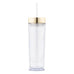 PERSONALIZED PLASTIC DRINK TUMBLER - CONTEMPORARY VERTICAL LINE PRINTING - AyaZay Wedding Shoppe